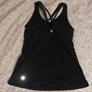 Lululemon black tank top with built in bra